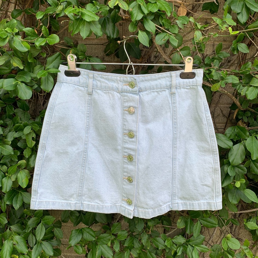 Jean button down skirt